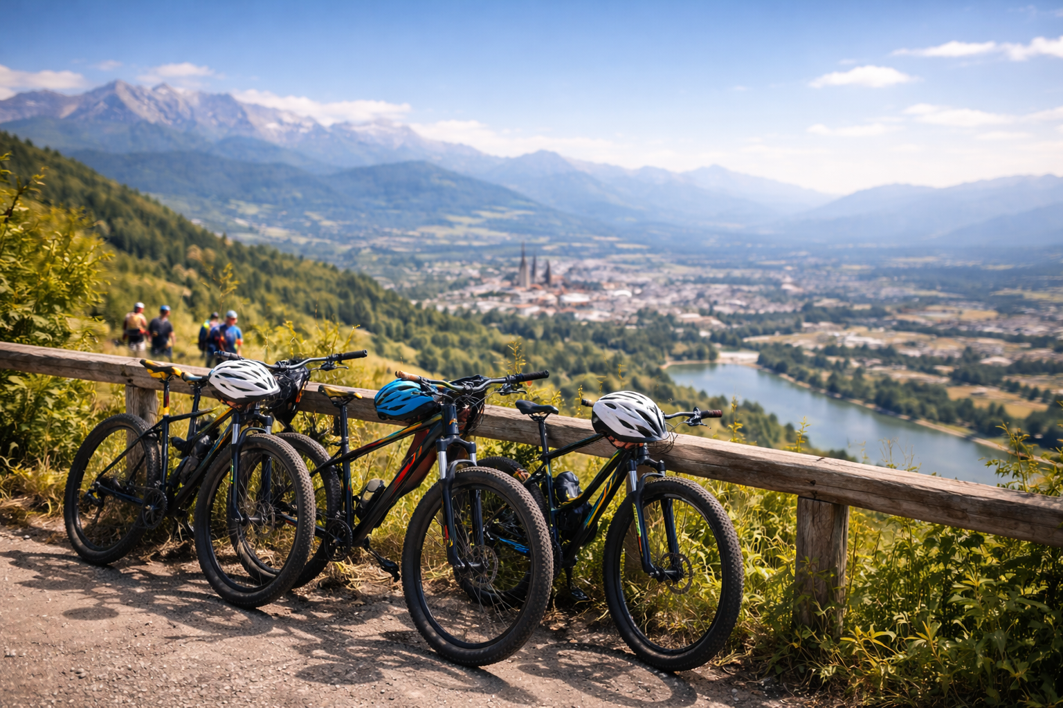 Bikes overlooking the valley